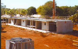 Topping slab being poured